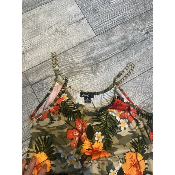 NWT Love Medium Floral Pattern Olive Womens Dress Tropical Cruise Vacation - Picture 6 of 6